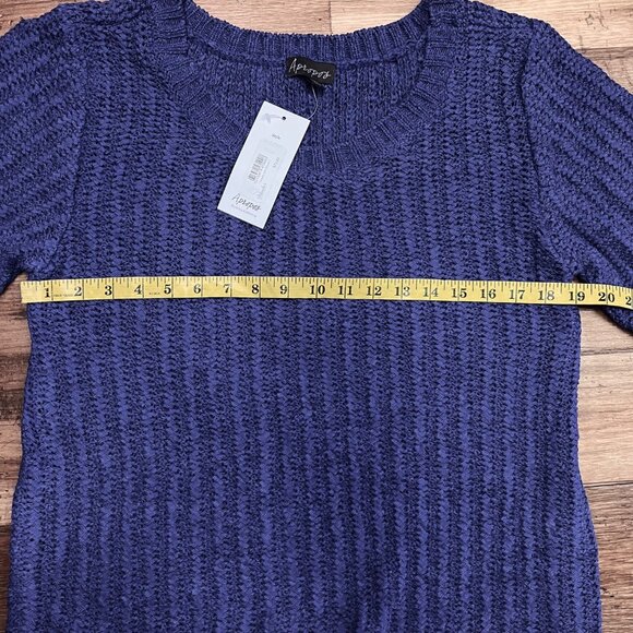Apropos‎ Womens Loose Knit Pullover Sweater Solid Blue Sweater Size XL - NWT - Picture 8 of 9
